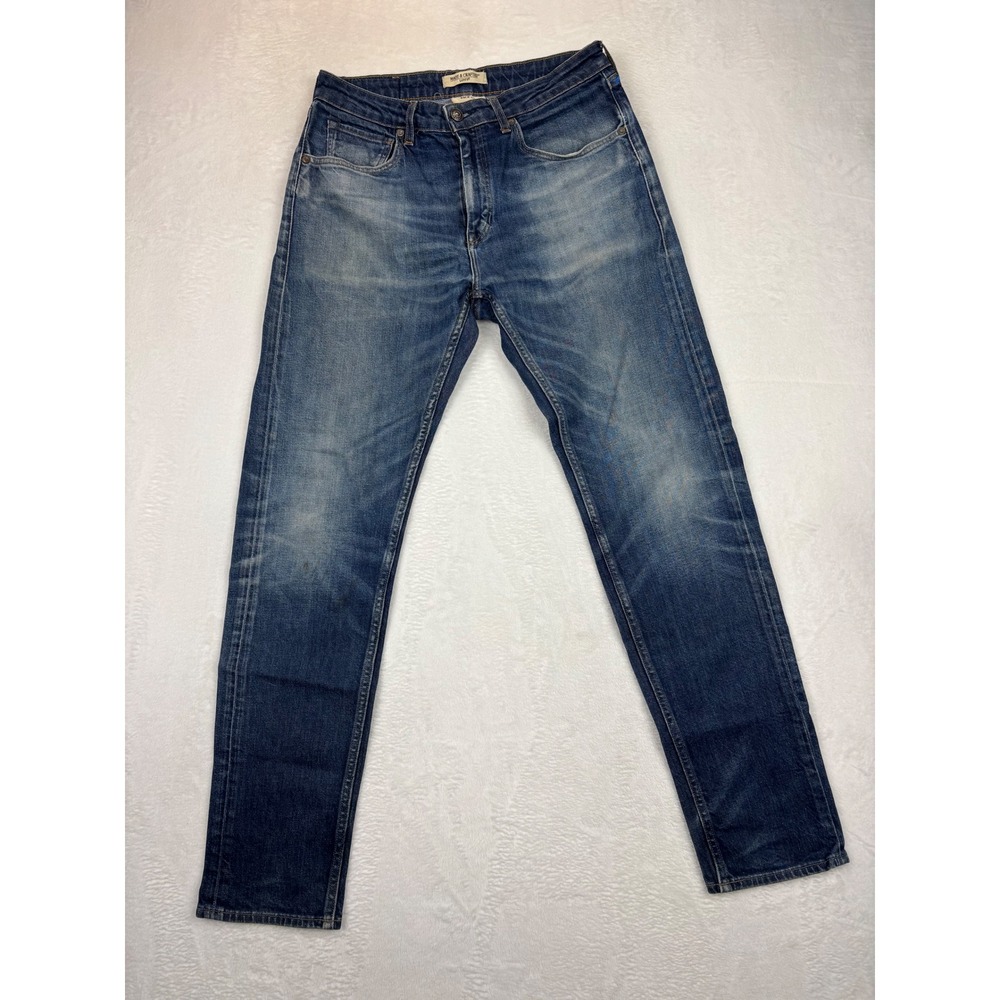 Levis Made & Crafted Tack Slim Jeans Mens 34x32 Indigo Fade Wash Blue Denim